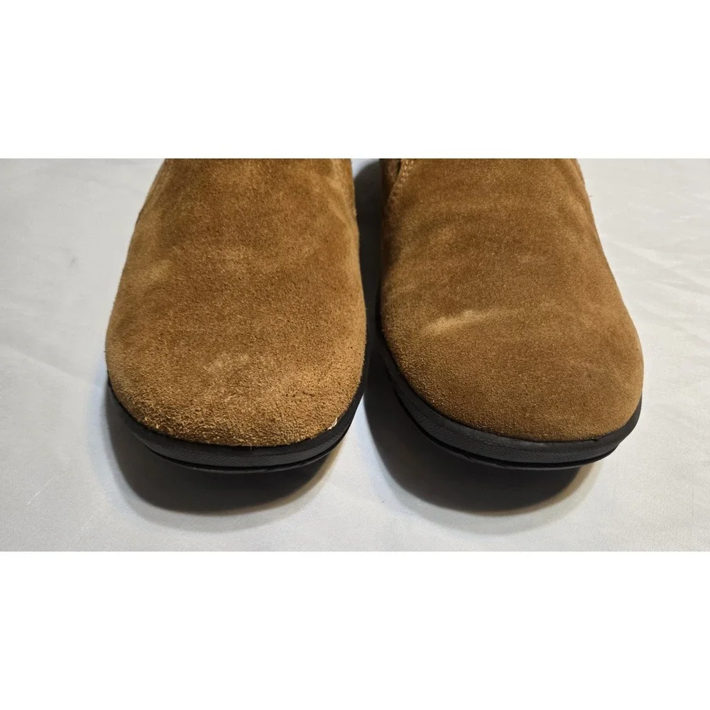 Hush Puppies Tan Suede Mens Slippers Size 11M Fleece Lined Non Slip NWOB Shoes